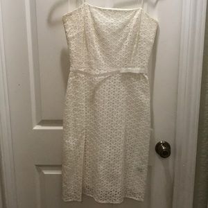 Laundry Strapless White Eyelet Dress